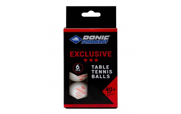 Мяч для настольного тенниса Donic 3* Exclusive, 6 шт белый 600_380
