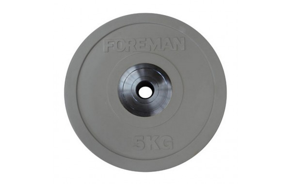 Диск бампированный обрезиненный Foreman D50 мм 5 кг FM\BM-5KG\GY серый 600_380