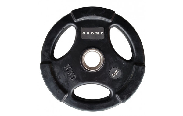 Диск олимпийский обрезиненный D 51 10 кг Grome Fitness WP074 черный 600_380