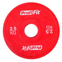 Диск обрезиненный цветной d51мм, 2,5кг Profi-Fit