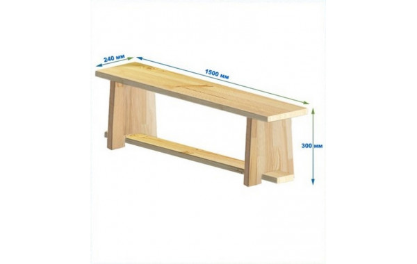 Скамейка гимнастическая 1500мм (щит дерево) ножки дерево Dinamika 600_380
