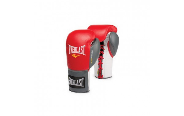 Перчатки боевые Everlast Powerlock 10oz черный/серый 600_380