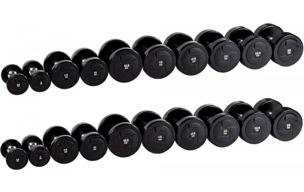 Гантельный ряд Profi-Fit Power 2,5 кг - 25 кг (10 пар) шаг 2,5 кг 600_380