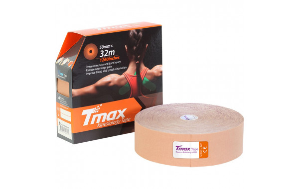 Тейп кинезиологический Tmax 32m Extra Sticky Biege 5 см x 32 м 423211 телесный 600_380