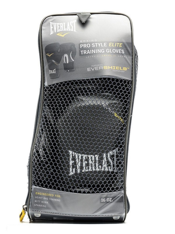 Перчатки тренировочные Everlast Pro Style Elite 14oz 2314E черный 600_800