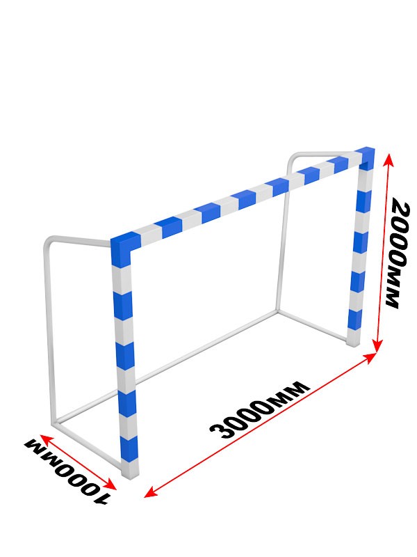 Ворота минифутбольные/гандбольные из профиля 60х60мм Glav 7.104-1 для зала 600_800
