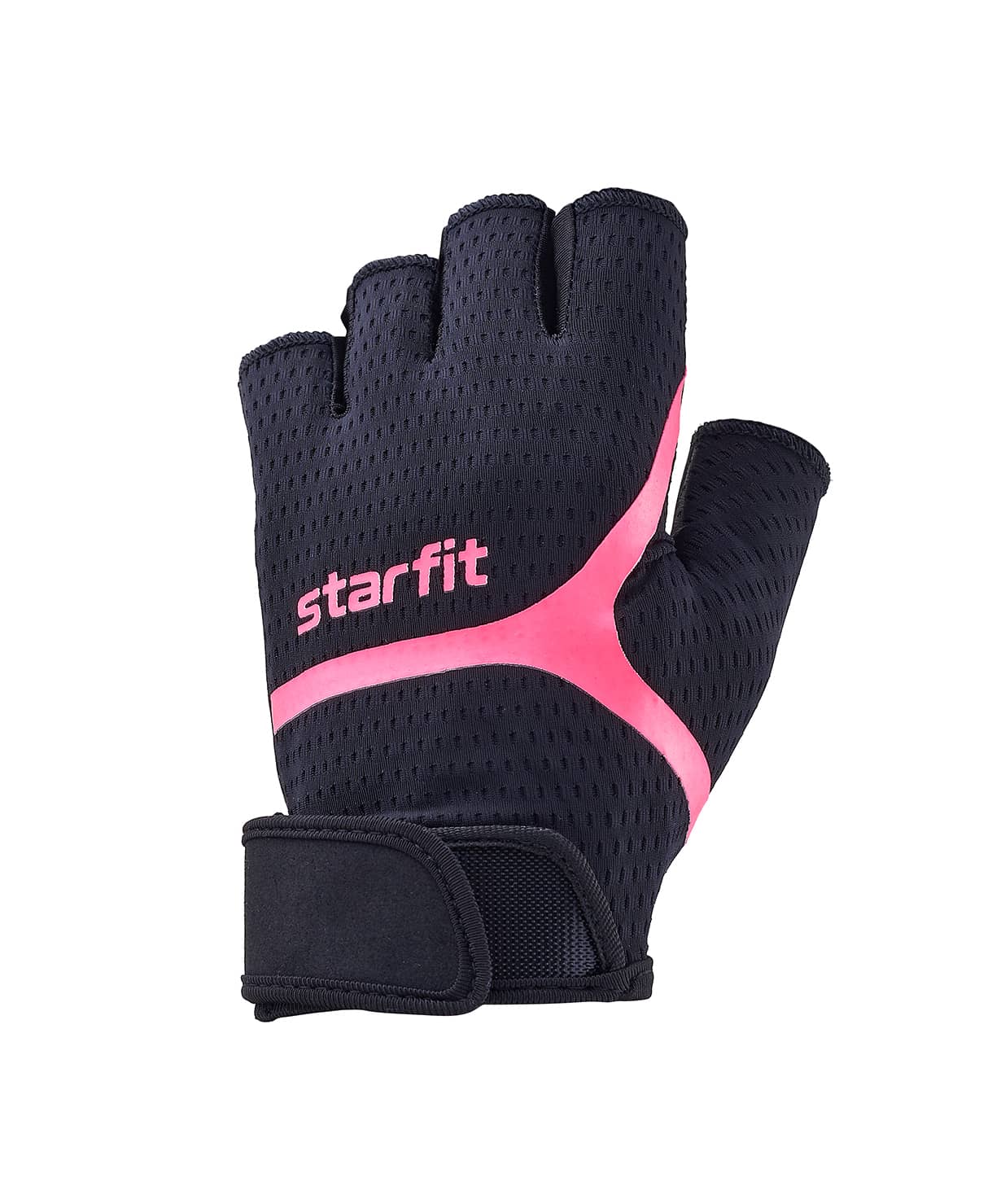 Перчатки для фитнеса Star Fit WG-103, черный/малиновый 1230_1479