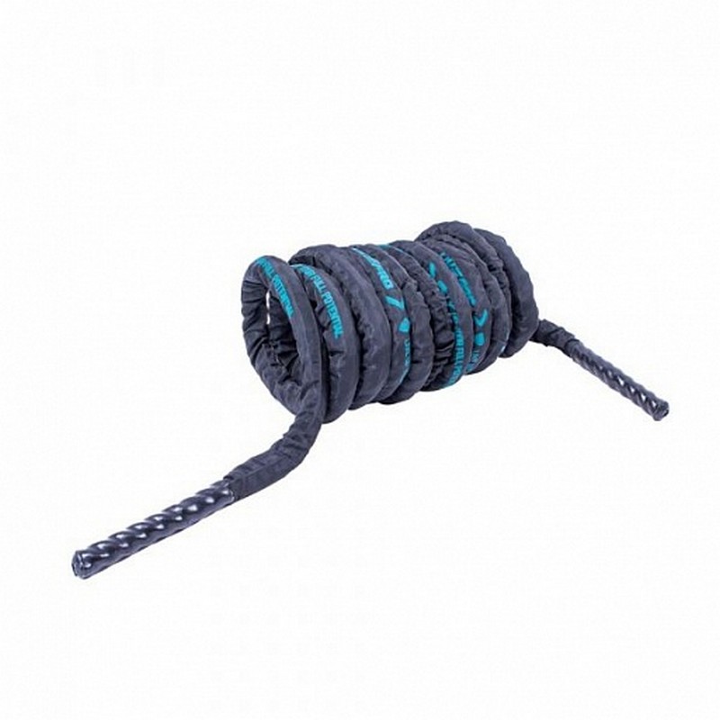 Канат тренировочный в рукаве Live Pro Covered Battle Rope LP8172-S2 5 см х 9 м, черный\синий 800_800