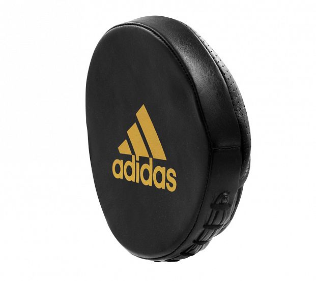 Лапы Speed Disk Punching Mitt Leather черно-золотые Adidas adiSDP01 621_553