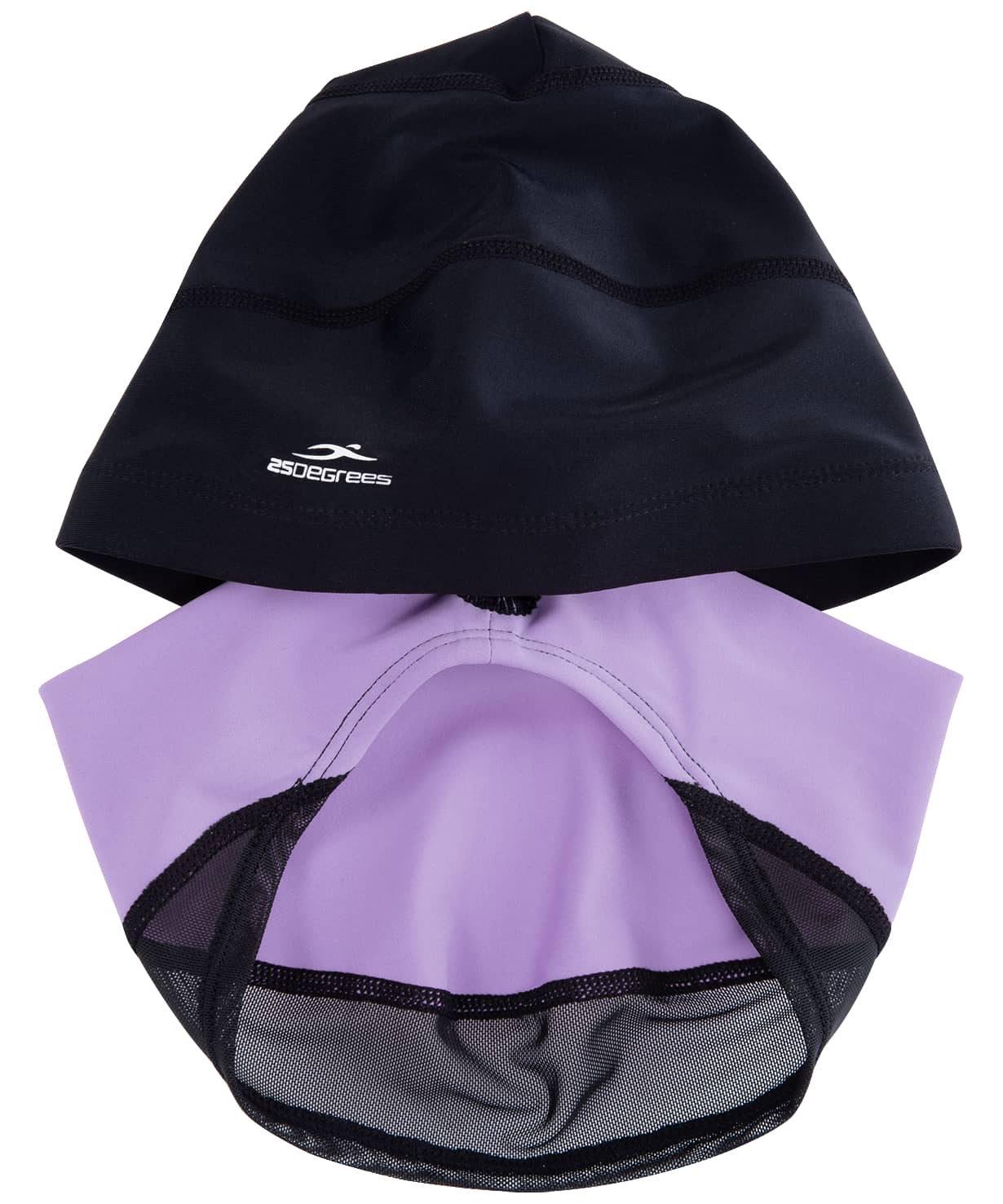 Шапочка для плавания 25DEGREES Duplo Black/Lilac, полиамид, для длинных волос 1230_1476