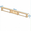 Скамейка гимнастическая 4000мм (щит.сосна) ножки дерево Dinamika 120_120
