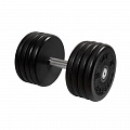 Гантель MB Barbell классик с вращающейся ручкой\хром черная 39 кг MB-FdbEM-B39 120_120