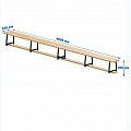 Скамейка гимнастическая 4000мм (фанерная) ножки метал Dinamika 120_120