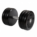 Гантель MB Barbell классик с вращающейся ручкой\хром черная 37 кг MB-FdbEM-B37 120_120